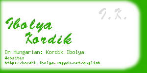 ibolya kordik business card